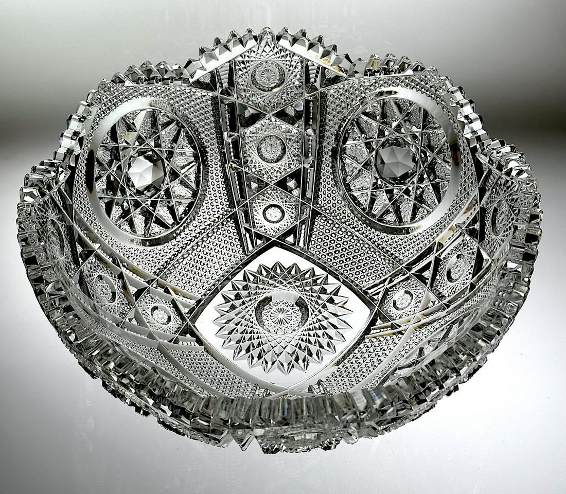 AMERICAN BRILLIANT CUT GLASS BOWL