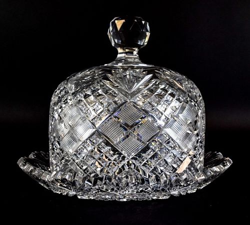 AMERICAN BRILLIANT CUT GLASS CHEESE