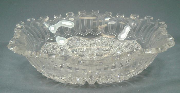 American brilliant cut glass oval