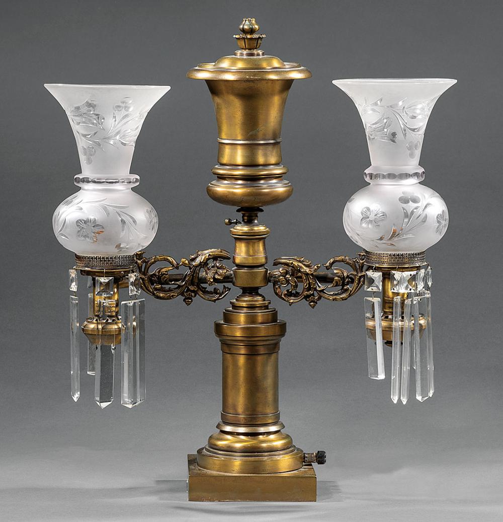 AMERICAN BRONZE TWO-LIGHT ARGAND