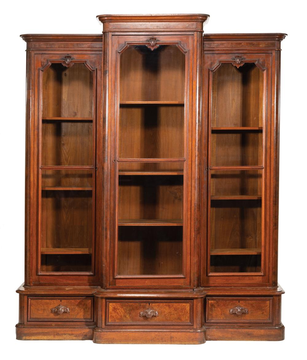 AMERICAN BURLED WALNUT THREE-PART