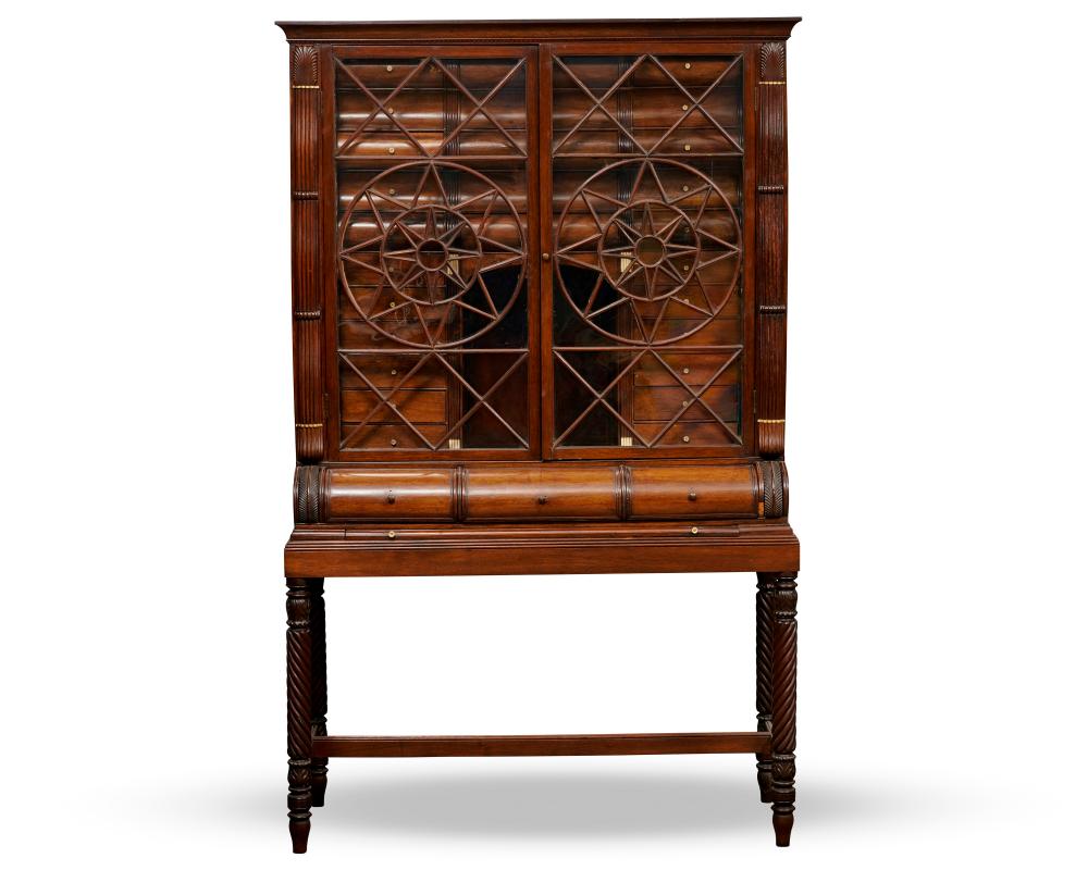 AMERICAN CARVED AND INLAID EBONY