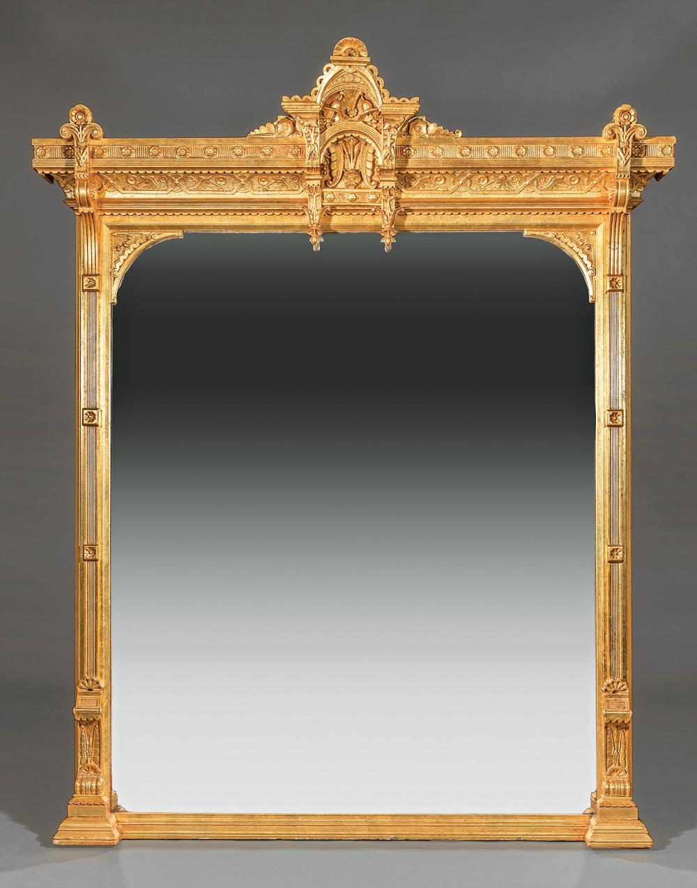 AMERICAN CARVED GILTWOOD OVERMANTEL