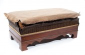 AMERICAN CARVED MAHOGANY BENCH
