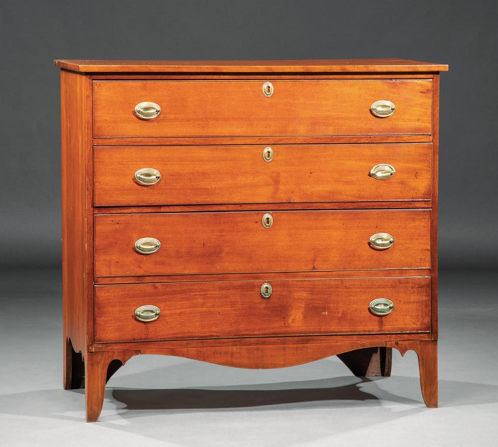 AMERICAN CARVED MAHOGANY CHEST OF