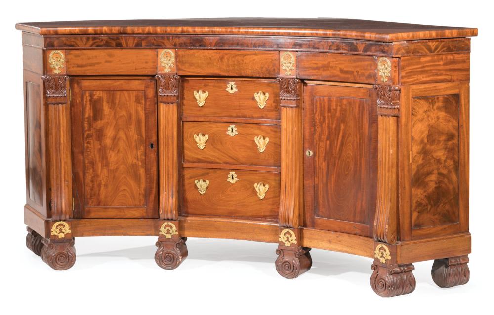 AMERICAN CARVED MAHOGANY CORNER