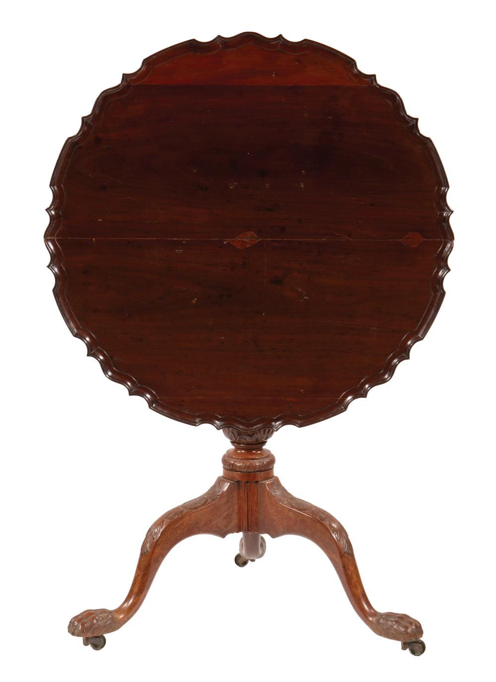AMERICAN CARVED MAHOGANY TEA
