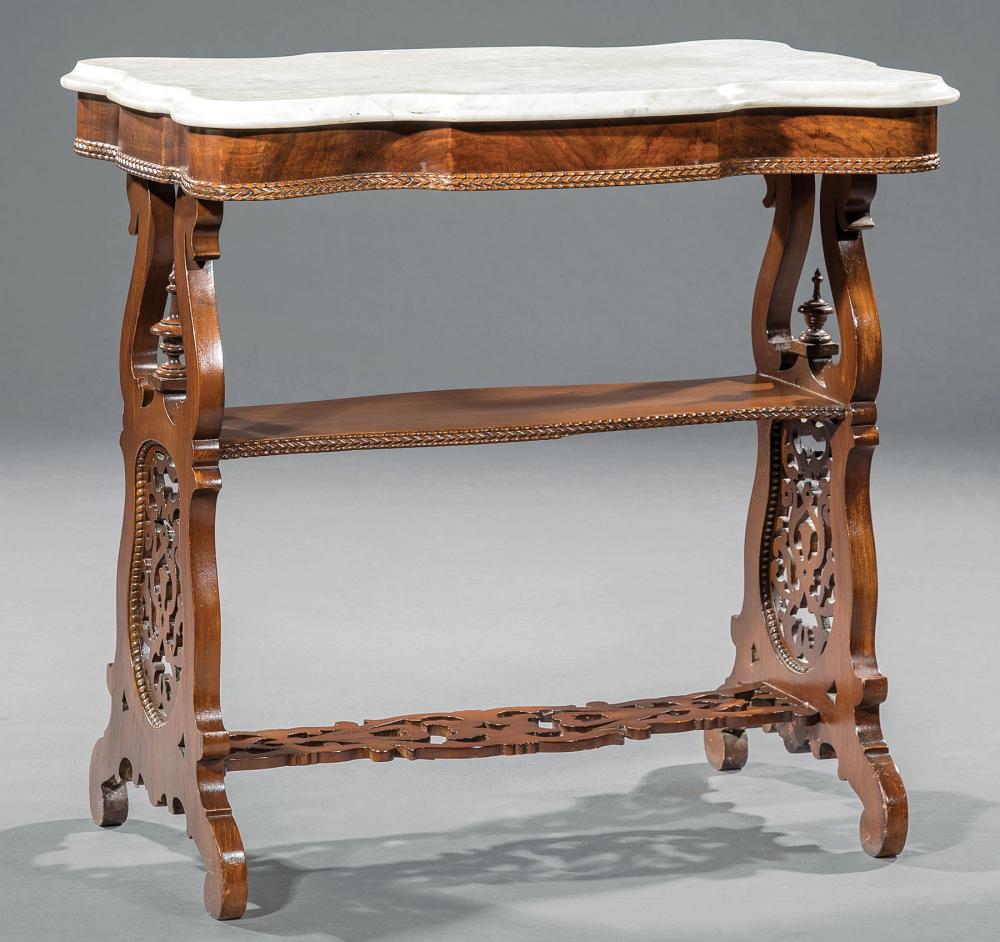 AMERICAN CARVED MAHOGANY TIERED