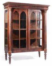 AMERICAN CARVED MAHOGANY VITRI
