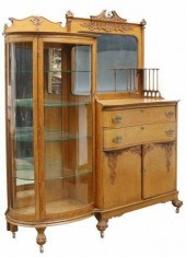 AMERICAN CARVED OAK MIRRORED S