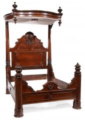 AMERICAN CARVED ROSEWOOD HALF