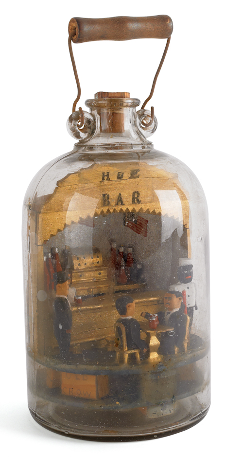 American carved wooden scene in a