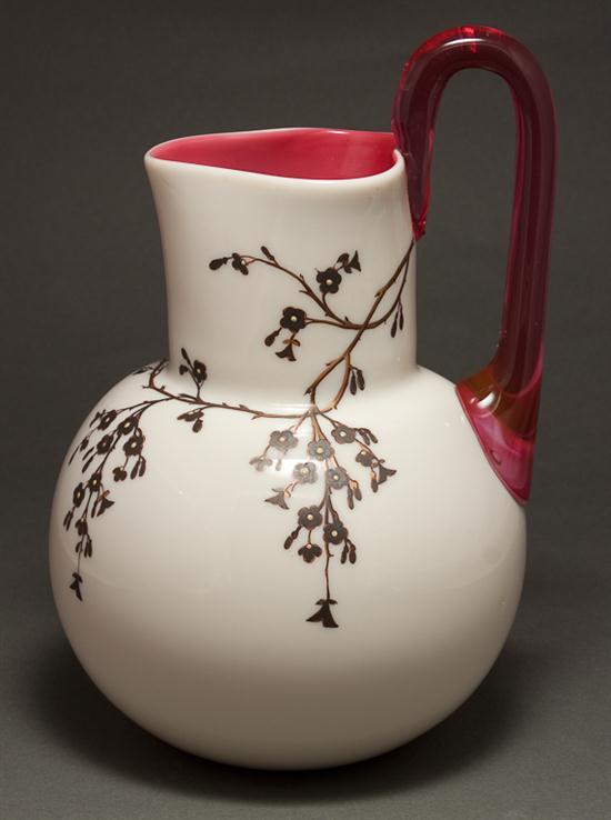 American cased art glass pitcher
