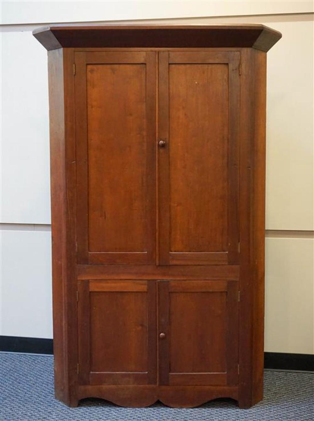 AMERICAN CHERRY CORNER CUPBOARD,