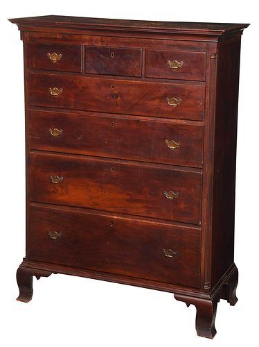 AMERICAN CHIPPENDALE FIGURED WALNUT