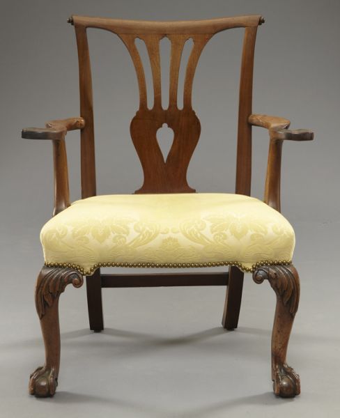 American Chippendale style arm
