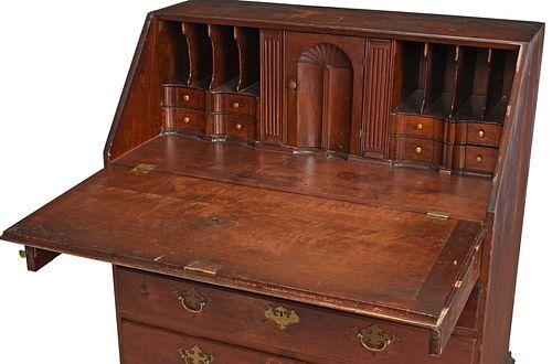 AMERICAN CHIPPENDALE WALNUT SLANT