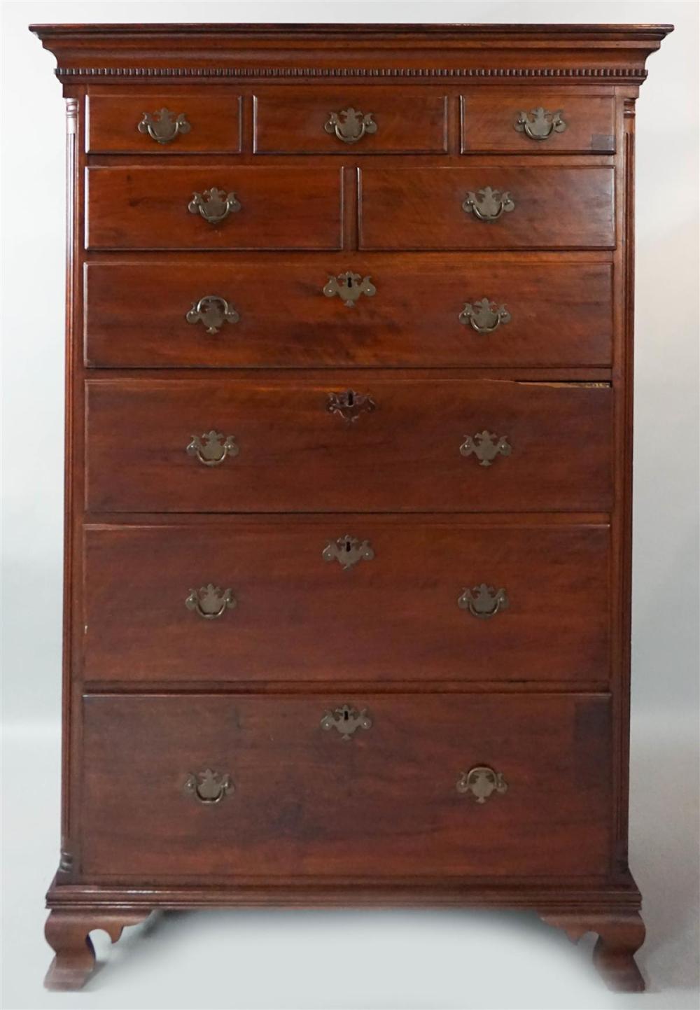 AMERICAN CHIPPENDALE WALNUT TALL