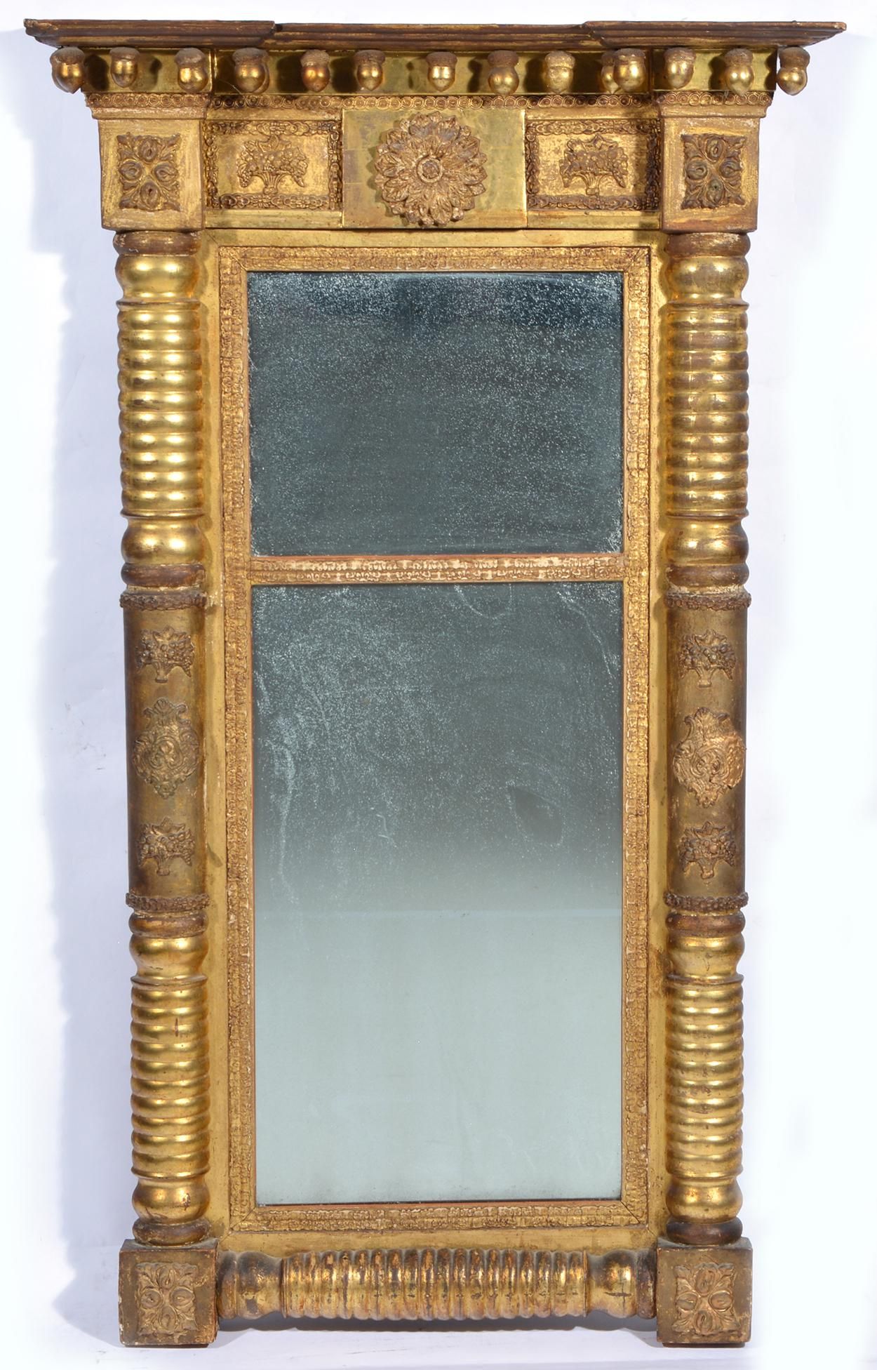 AMERICAN CLASSICAL GILTWOOD MIRROR,