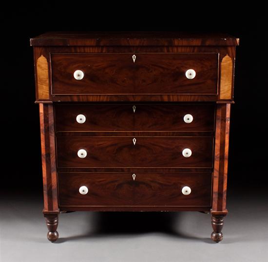 American Classical mahogany chest