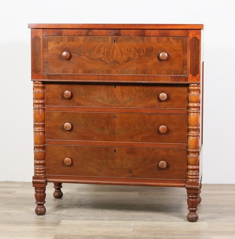 AMERICAN CLASSICAL MAHOGANY CHEST