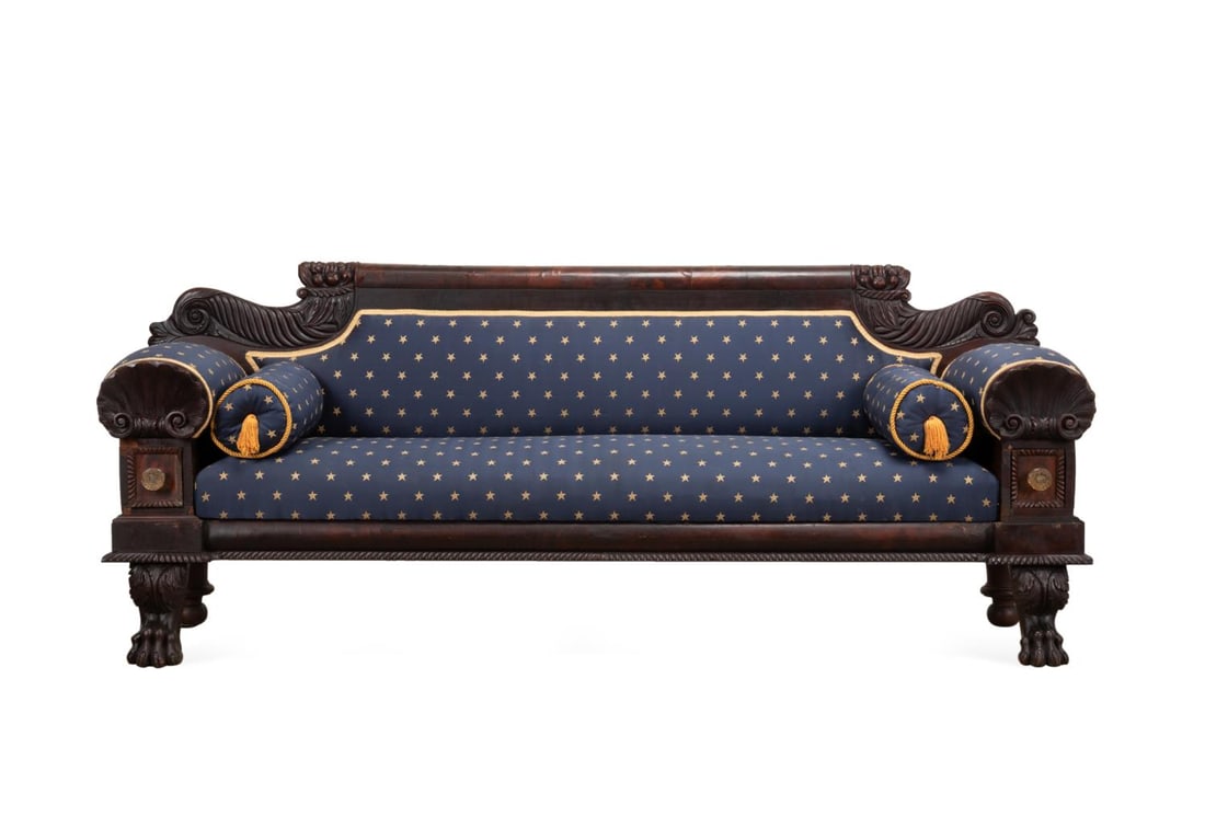 AMERICAN CLASSICAL MAHOGANY SOFA,