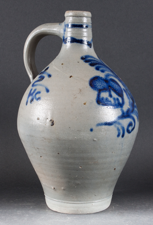 American cobalt decorated salt