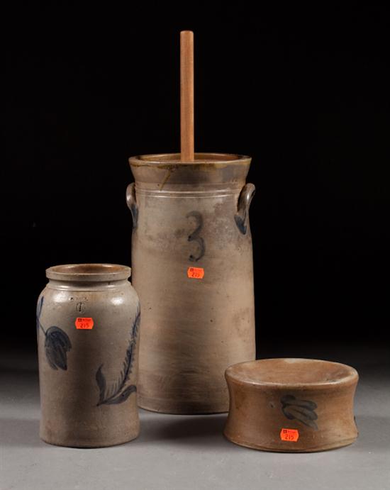 American cobalt decorated salt