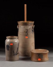 American cobalt decorated salt