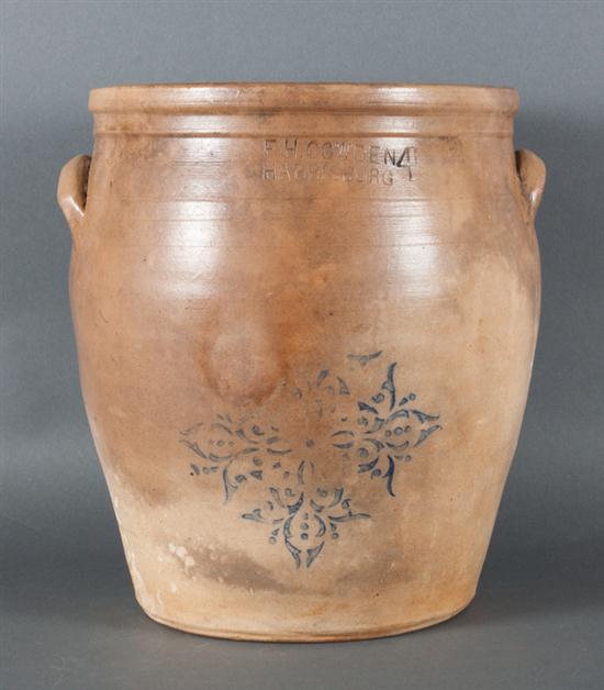 American cobalt decorated salt
