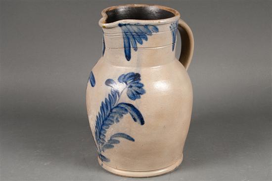 American cobalt decorated salt