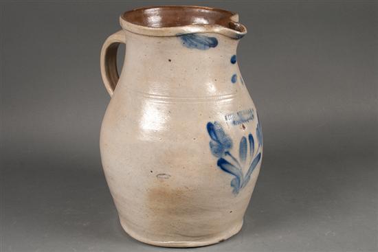 American cobalt decorated salt