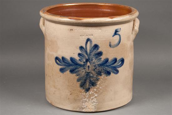 American cobalt decorated salt