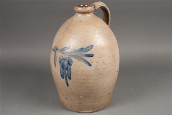American cobalt decorated salt
