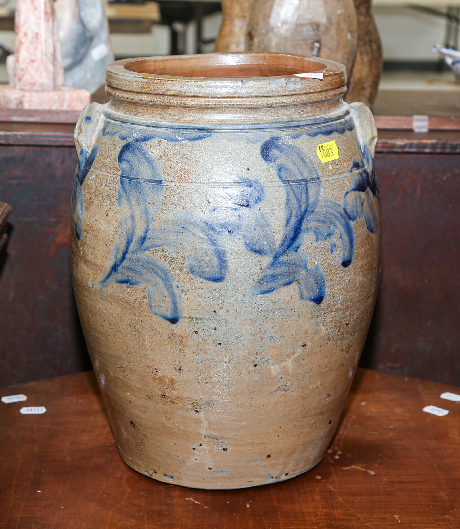 AMERICAN COBALT DECORATED STONEWARE
