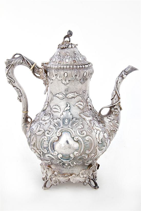American coin silver coffeepot by