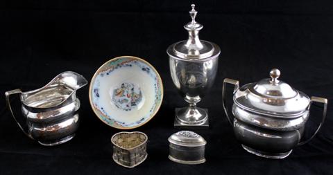 AMERICAN COIN SILVER COVERED CUP