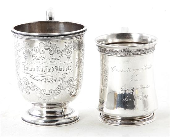 American coin silver cups Albert