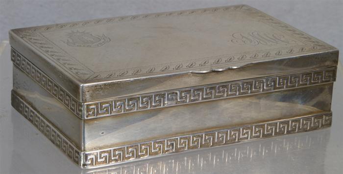 American coin silver engraved box