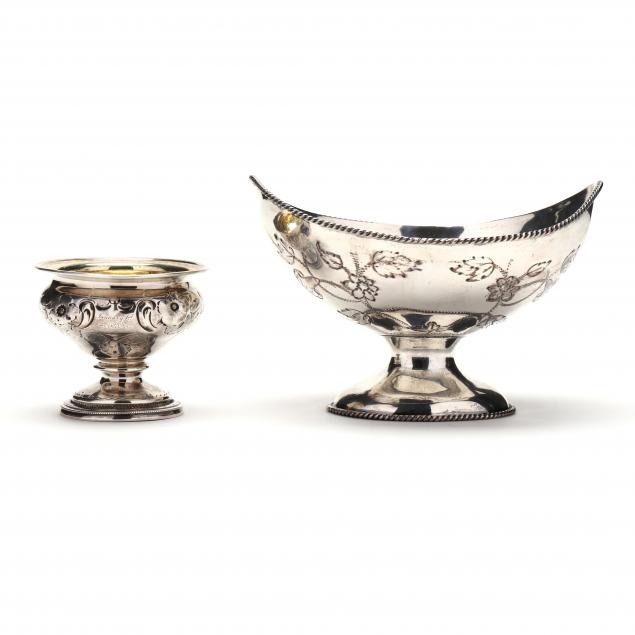 AMERICAN COIN SILVER FOOTED OVAL