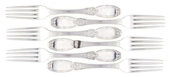 American coin silver forks set by