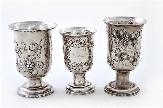 American coin silver goblets New