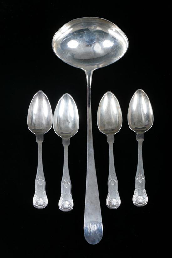 AMERICAN COIN SILVER LADLE AND