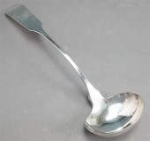 AMERICAN COIN SILVER LADLE, HE