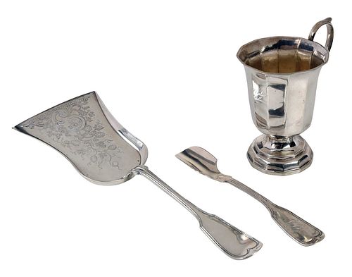 AMERICAN COIN SILVER MUG, CHEESE