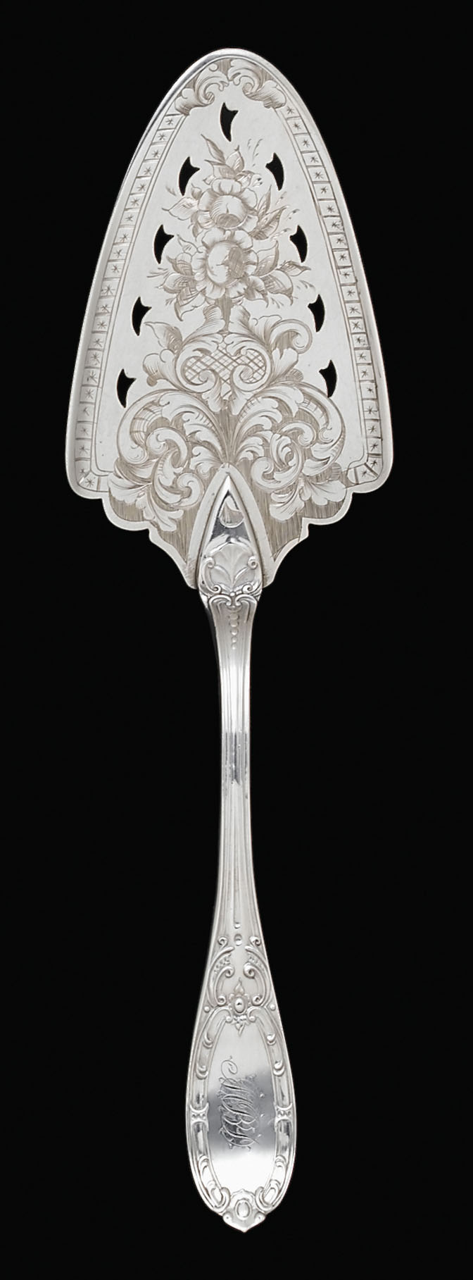 American coin silver pierced pastry