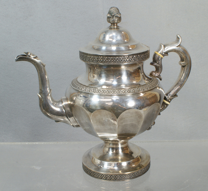American coin silver teapot by