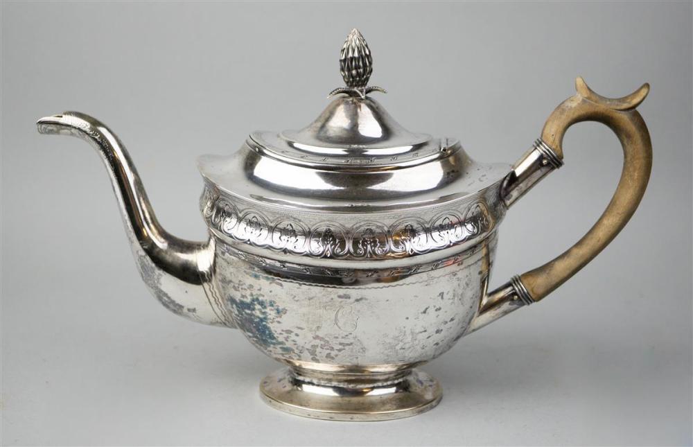 AMERICAN COIN SILVER TEAPOT, JOSEPH