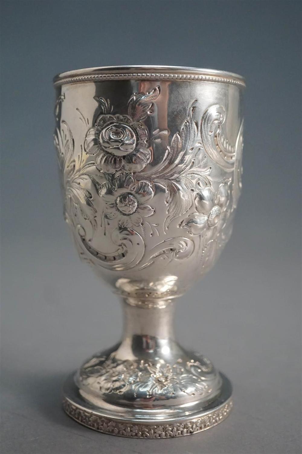 AMERICAN COIN SILVER WINE GOBLET, 6