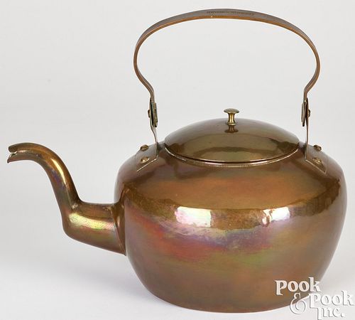 AMERICAN COPPER TEA KETTLE, 19TH